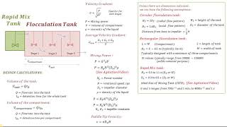 Flocculation Tank Design Calculations  RAPID MIX AND FLOCCULATION Water Treatment [upl. by Chilcote963]