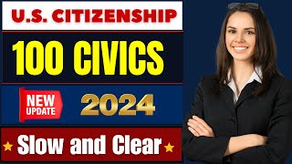 2024 random 100 civics questions and answers  US citizenship interview [upl. by Akkire714]