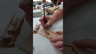 Dyeing Leather with a Paintbrush leatherdye paintbrushes [upl. by Oretna979]