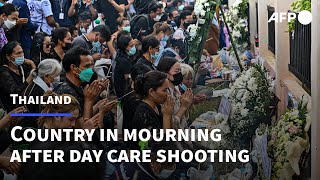 Thailand in mourning after day care centre shooting  AFP [upl. by Norwood822]