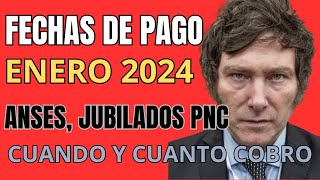 FECHAS DE COBROS DE LOS JUBILADOS Y PNC 2024 [upl. by Kirsti]