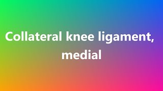 Collateral knee ligament medial  Medical Meaning and Pronunciation [upl. by Ferris]