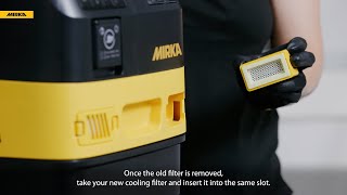 How to Change the Cooling Filter on Your Mirka® DEXOS Dust Extractor [upl. by Abekam284]