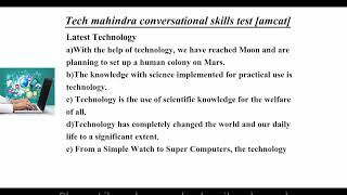 Tech Mahindra 3rd Round Conversational Skill Test Exam Pattern Preparationamcat [upl. by Ellertnom]