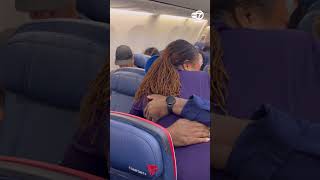 Flight attendant has a surprise reunion with her dad on his flight [upl. by Pampuch]