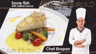 Snow Fish with Saffron Sauce  Brasserie 9 [upl. by Ynotna]