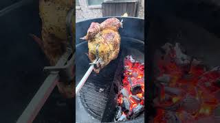 😋 rotisseriechicken on the weberrotisserie 🤤 asmrfood [upl. by Novert]