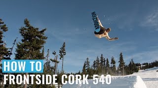 How To Frontside Cork 540 On A Snowboard [upl. by Nauwtna]