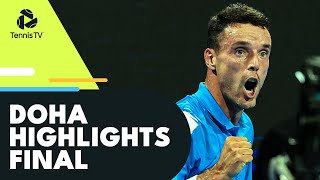 Roberto Bautista Agut Takes On Nikoloz Basilashvili  Doha 2022 Final Highlights [upl. by Notsuh783]