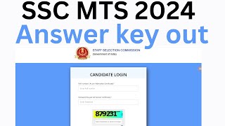 SSC MTS Answer Key out  Check now ssc mts [upl. by Ailido]