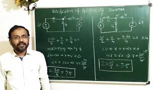 Verification of reciprocity theorem  Voltage source to current Part A by Dr A A ANSARI [upl. by Knick]