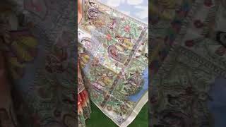 Madhubani hand painted pure tussar silk saree  Silk saree design silk saree how to madhubani [upl. by Eanerb650]