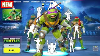 TMNT Fortnite DONATELLO by NINJA TURTLES doing all BuiltIn Emotes and Funny Dances シ [upl. by Eblehs]