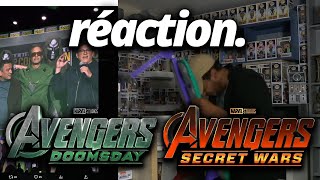 RÉACTION aux ANNONCES de MARVEL STUDIOS  AVENGERS DOOMSDAY et SECRET WARS [upl. by Enelra183]