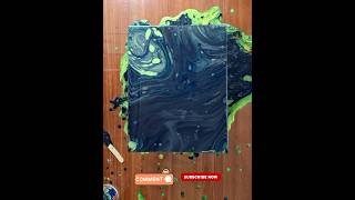 Black amp gray dark theme amp Malachite Texture abstract fluid art Fluid acrylic colours used art [upl. by Arted]