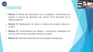 Seminario Saneamiento y Titulación de Predios Urbanos y Rurales – Deslinde y Titulación de CC [upl. by Aimekahs]