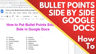 How to Put Bullet Points Side by Side in Google Docs [upl. by Rowney]