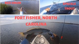 Fort Fisher NC Fall Speckle Trout and Red Drum Fishing [upl. by Naltiac]