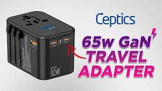 Ceptics 65W GaN Travel Adapter  International Travel Adapter [upl. by Aicinat]