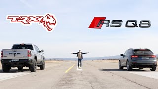 DRAG RACE Dodge RAM 1500 TRX vs Audi RSQ8 [upl. by Yantruoc]