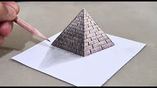 3d drawing pyramid on paper for beginners [upl. by Liahkim11]