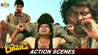 Vijay Thalapathy Back to Back Action Scenes  Dopidi Movie  Telugu Action Scenes SriBalajiAction [upl. by Dulce483]