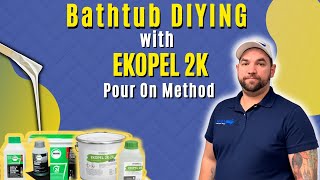 How To Refinish A Bathtub With Ekopel DIY  Ekopel 2K Pour On Method  Refinished Bath Solutions [upl. by Rambert37]