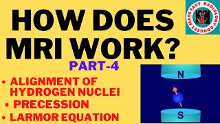 MRI Part4  Alignment of Hydrogen Nuclei  Precession  Larmor equation  Magnetic field  In Hindi [upl. by Hanzelin]