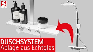 Duschsystem mit Ablage aus Echtglas quotWhiteStylequot [upl. by Trainor]