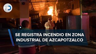 Incendio consume tres bodegas en la colonia Industrial Vallejo Azcapotzalco no hay lesionados [upl. by Yelroc]