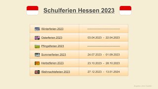 Schulferien Hessen 2023 [upl. by Nnylireg]