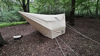 Pomoly Rhombus hammock hot tent first pitch [upl. by Christoffer715]