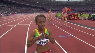 Meseret Defar Wins Womens 5000m Gold  London 2012 Olympics [upl. by Llebyram]