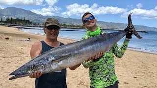 Huge 50lb Ono Wahoo caught from the kayak [upl. by Sifan]