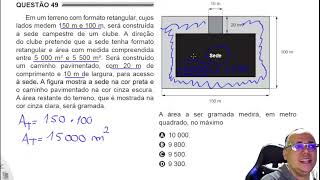 ENCCEJA 2019 Matemática Em um terreno com formato retangular cujos lados medem 150 m e 100 m será [upl. by Yromem633]