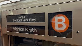 IND Subway R68A B Train Ride from Bedford Park Blvd to Brighton Beach [upl. by Tfat326]