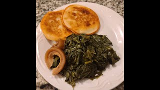 Fried Collard Greens and Fried Buttermilk Cornbread Patties [upl. by Darice]