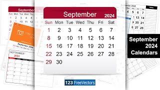 September 2024 Calendar  123FreeVectors [upl. by Ylrebmit]