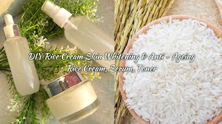 DIY Rice Remedies  Skin Whitening amp Anti  Ageing Rice gel Cream  Serum  Toner [upl. by Brandes]