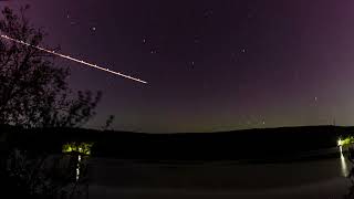 October Aurora from North West New Jersey 2024 overlooking a lake [upl. by Notsuh820]