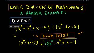 ❖ Long Division of Polynomials  A slightly harder example ❖ [upl. by Nager185]