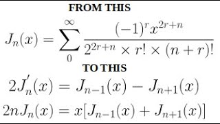 Recurrent relation of the Bessels function [upl. by Willard]