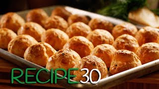 French Cheese Puffs or Gougeres with chives and two cheeses [upl. by Aillil267]