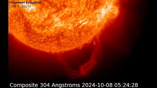 Filament Liftoff and CME 1082024  SolarHamcom [upl. by Nasar]