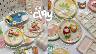 making clay trinket dishes and palettes🛝🌸🎨✨ using air dry clay  no bake [upl. by Clower]