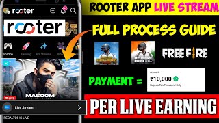 Rooter app se live stream kaise kare bgmi🤩Rooter app Kaise paise kamaen  how to live Bgmi in rooter [upl. by Becki]