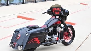 A Radical Bagger Custom HarleyDavidson  Custom Bike Show motorcycle video [upl. by Lehet]