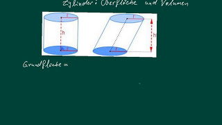 Zylinder Volumen Mantelfläche und Oberfläche berechnen [upl. by Bocaj]