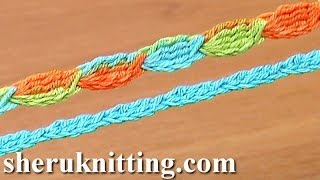 Crochet Cord Tutorial 5Treble Crochet Cluster Stitch [upl. by Noland]