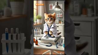 Cute cat as a Doctor 🏥 cat shortvideo reels ai [upl. by Ecydnak]